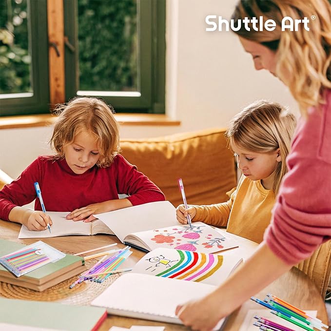 Gel Pen Refills, Shuttle Art 120 Colors (No Duplicates) Gel Pen Refills, 7 Color Types for Kids Adults Coloring Books Drawing Doodling Crafts Scrapbooking Journaling-DeskLoop Office