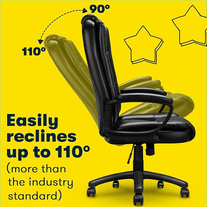OFIKA Home Office Chair, 400LBS Big and Tall Computer Chair Heavy Duty Design, Ergonomic High Back Cushion Lumbar Back Support, Adjustable Executive Leather with Armrest-DeskLoop Office