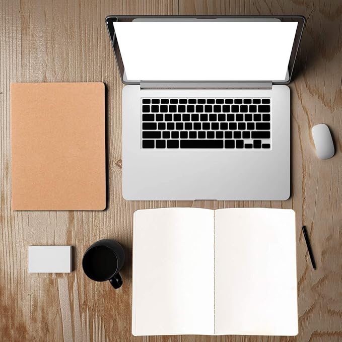 Large Blank Notebook Journals Bulk with Thick Plain Paper, 60 Pages, 8.5x11 inch, Sketchbook Composition Diary Subject Notebooks Planner for Students Office, Kraft Journal Set, 12 Pack-DeskLoop Office