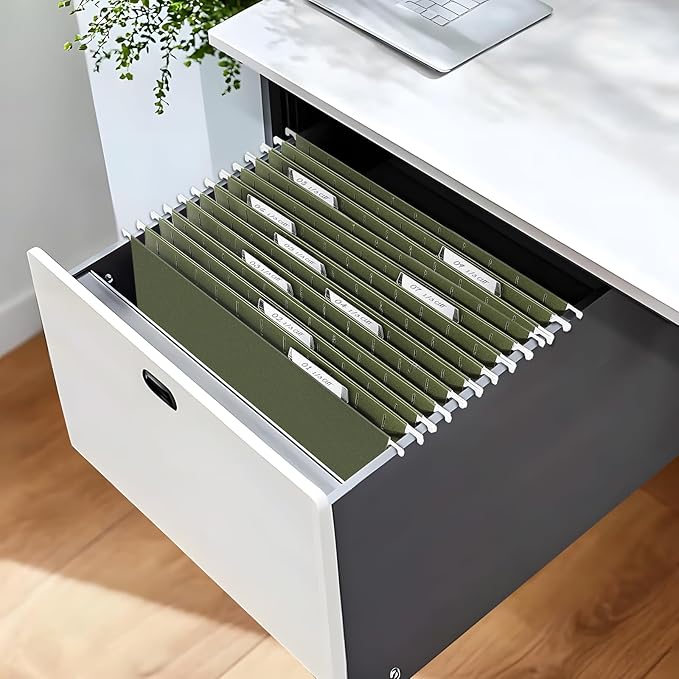 SUNEE Hanging File Folders, 6 Pack Letter Size Hanging File Folders with 1/5-Cut Tabs, Ideal for Home and Office Organization and Papers Classification,Green Colors-DeskLoop Office