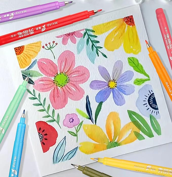 Felt Tip Pens, 15pcs Calligraphy pen Assorted Colors Sign Brush Pen Art Brush Marker Water Based Journaling Pen Set for Beginners Beginner Adult Lettering, Calligraphy (15pcs)-DeskLoop Office