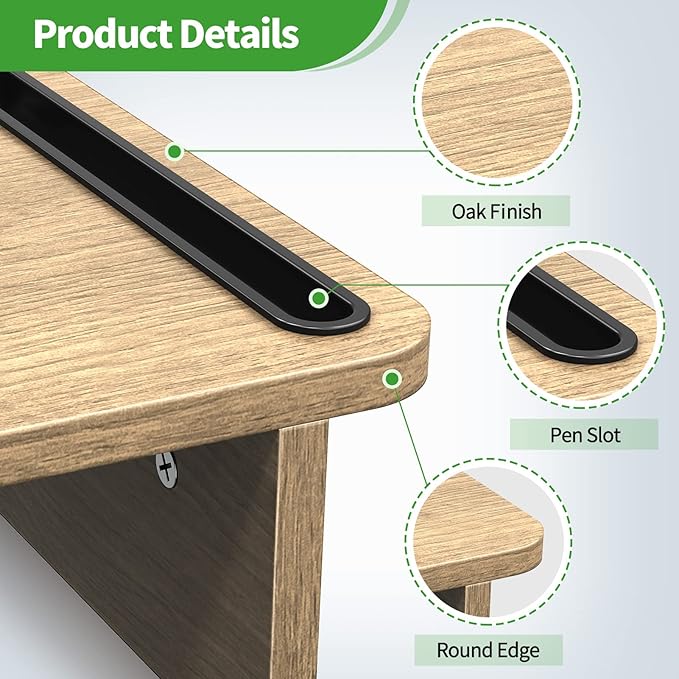 Zimilar Dual Monitor Stand Riser, Monitor Stand with Adjustable Length and Angle, Wood Monitor Stand for Desk, Monitor Riser for 2 Monitors with Storage Space-DeskLoop Office