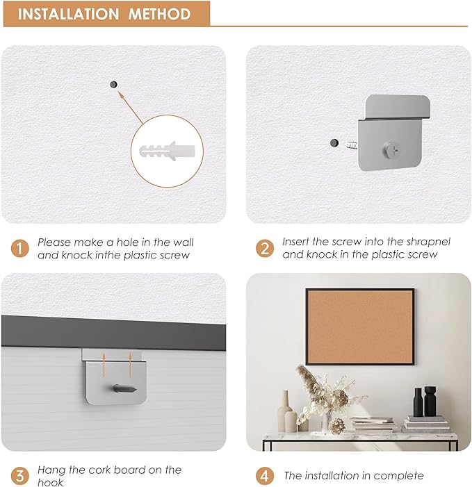 Board2by 2-Pack Cork Board Bulletin Board 20“ x 30”, Black Wood Framed Corkboard, Office Board for Wall Cork, Large Wall Mounted Notice Pin Board with 32 Push Pins for School, Home & Office-DeskLoop Office