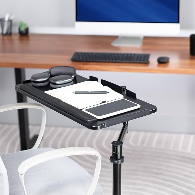 VIVO Office Chair Mounted 26 x 12 Inch Keyboard and Mouse Tray, Ergonomic Tilt, Full Motion 360 Degree Rotation, Black, MOUNT-KB18CP-DeskLoop Office