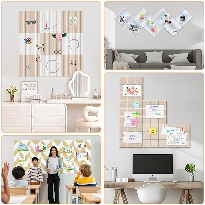 Smarpau 12 Pack Large Cork Board, 48"x36" Felt Bulletin Board, Corkboard with 35 Pushpins 50 Removable Security Stickers, Cork Boards for Office Home-DeskLoop Office