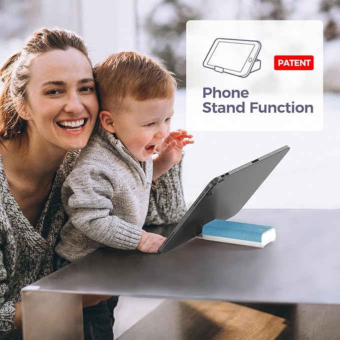 CLICK CLEAN Touchscreen Mist Cleaner, Screen Cleaner, All in One Screen Cleaner Spray with Microfiber and Phone Stand for All Phones, Laptop and Tablet Screens (Light Blue)-DeskLoop Office