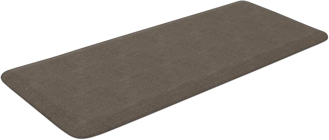 GelPro Anti-Fatigue Designer Comfort Kitchen Floor Mat, 20" x48”, Grasscloth Pecan Stain Resistant Surface with 3/4” Thick Ergo-Foam Core for Health and Wellness-DeskLoop Office