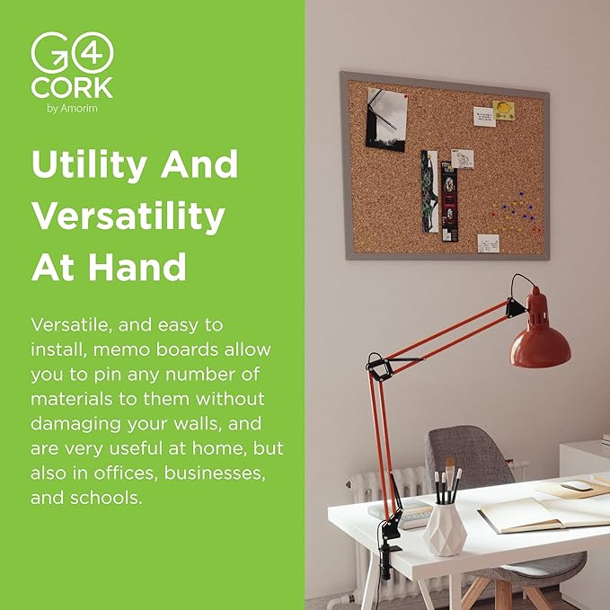 Go4Cork Framed Cork Bulletin Board - 35.4”x 23.6” | Premium Double-Sided Pine Frame Eco Cork Memoboard | Office, Home & Classroom Organization Decor | Pushpins & Set Up Accessories Included-DeskLoop Office