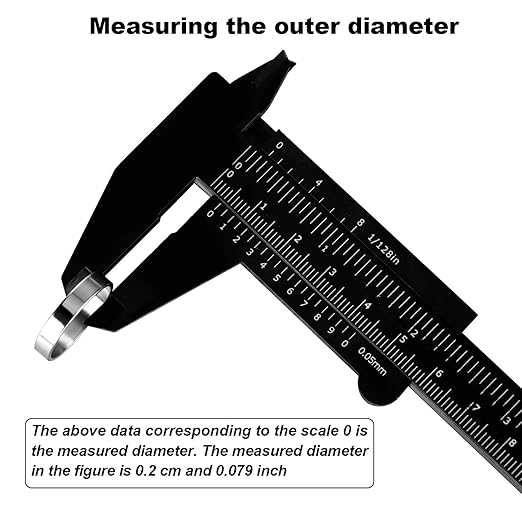 Honoson 10 Pcs Plastic Vernier Caliper 0-6 Inch/0-150 mm for School Student Black Mini Double Scale Sliding Gauge Measuring Tool Vernier Caliper Eyebrow Mapping Ruler Tool for Office Tattoo Artists-DeskLoop Office