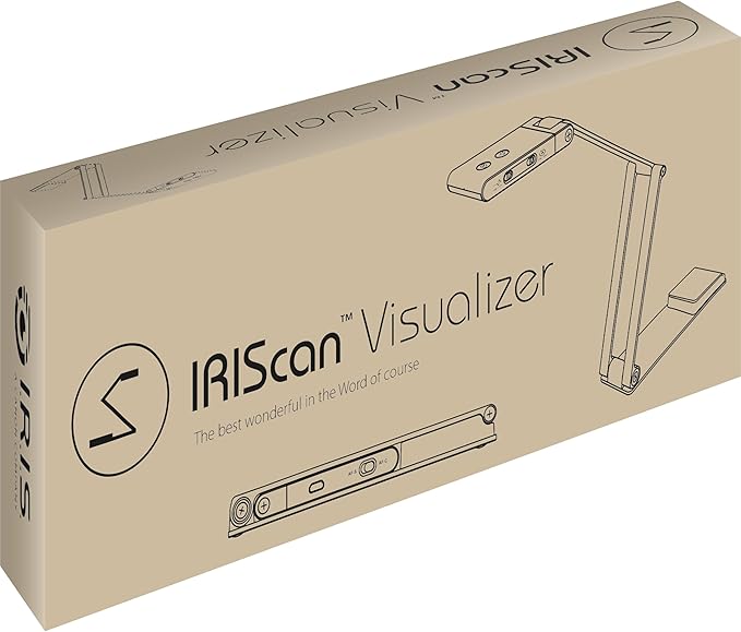 IRIScan Visualizer Webcam Document Camera v7:4K UltraHD-13MP,4in1,Free Readiris PDF OCR,visualizer,Scanner A3,Portable Scanner,Web Conferencing,Distance Learning,AI Micro,Led,USB,WinMac-DeskLoop Office