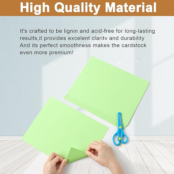 40 Sheets Light Green Cardstock 8.5 x 11 Craft Paper, 200gsm/75lb Heavyweight Certificate Paper Card Stock for DIY Cards Making, Business Cards, Wedding Invitations, Menus, School-DeskLoop Office