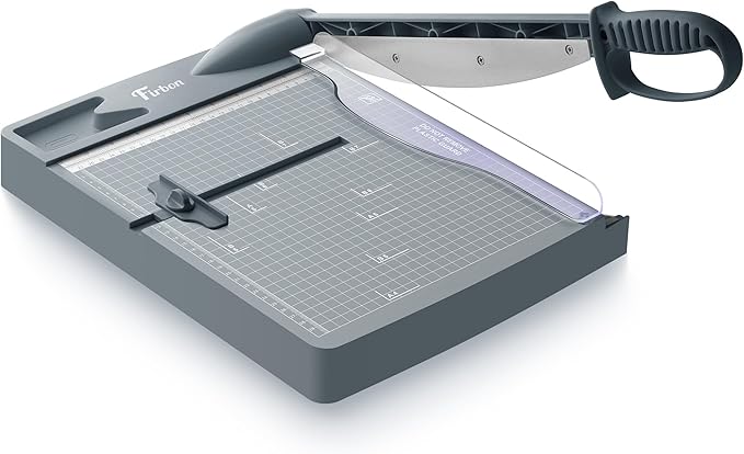 Firbon 12" Guillotine Paper Cutter, Heavy Duty 30-Sheet Capacity Trimmer for Cardstock, Photos, Scrapbooking, Office, Classroom, Studio (Gray)-DeskLoop Office