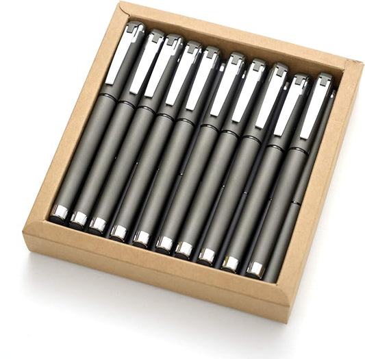 MiSiBao 0.7mm Black Ink Gel Ink Rollerball Pens 2 in 1 Medium Point Pens with Stylus Work Pen Smooth Writing for Office Black gel pen (Dark Grey-18pack)-DeskLoop Office