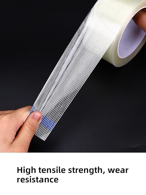 1/2 inch Mono Filament Strapping Tape, Heavy Duty Reinforced Filament Tape, Clear Fiberglass Reinforced Packing, (14 Rolls, 378yds Total)-DeskLoop Office