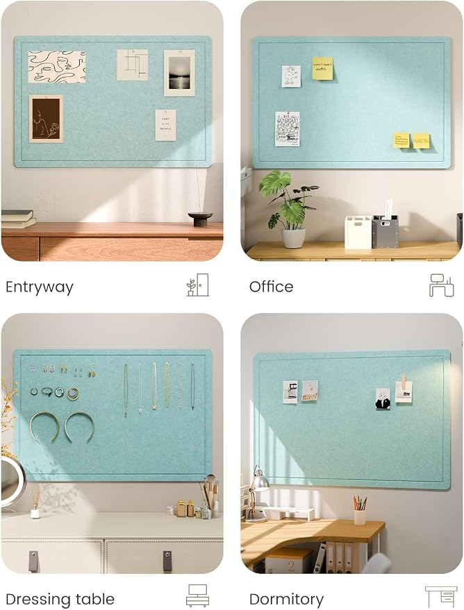 Fluxynara Bulletin Board, 35.4" x 23.6" Cork Board Alternative - Image 7