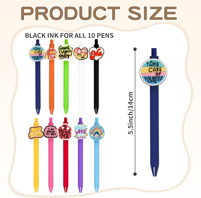 10Pcs Funny Ballpoint Pens with Motivational Quotes Emotional Support for Adults Bulk for Coworkers Team Staff Funny Office Stationary (Motivational 1)