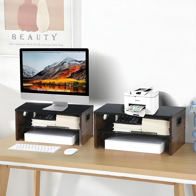 2 Tier Desktop Printer Stand, for Fax Machine, Home Office - Image 6