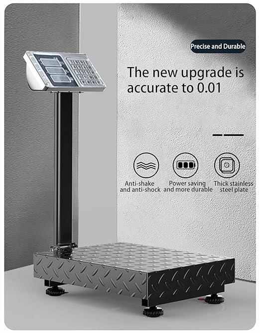 Industrial Platform Scale 660lb Floor Weight Computing Postal Scale Digital Large Scale LB/KG Perfect Foldable for Postal Luggage Shipping Mailing Weighing Double-Sided Display-DeskLoop Office