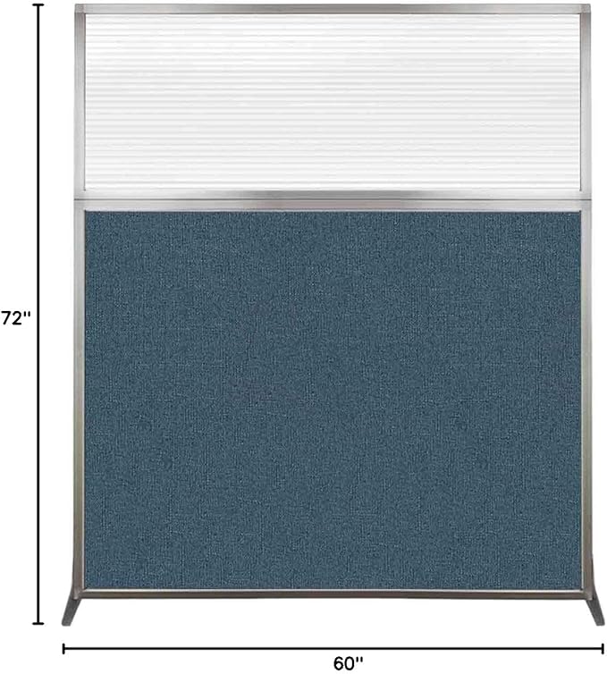 Versare Hush Screen Portable Room Divider | Workstation Wall Divider | Freestanding Privacy Hush Panels | Clear Fluted Windows | Fabric Office Divider Screen | Great for Room Separation-DeskLoop Office