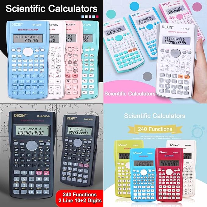 Scientific Calculators Desktop, Scientific Calculators for Students, Scientific Calculator 240 Functions 2 Line 10+2 Digits, Desk Math Calculator for School (Pink)-DeskLoop Office