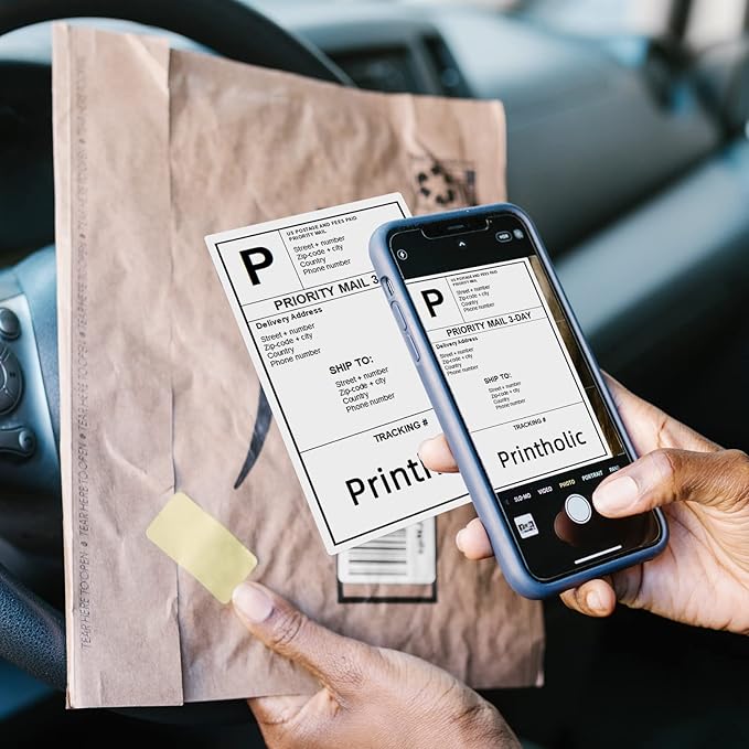 200 Half Sheet Self Adhesive Shipping Labels 8.5" x 5.5" Compatible with for Laser & Inkjet Printers - 100 Sheets, 2 Labels Per Page-DeskLoop Office