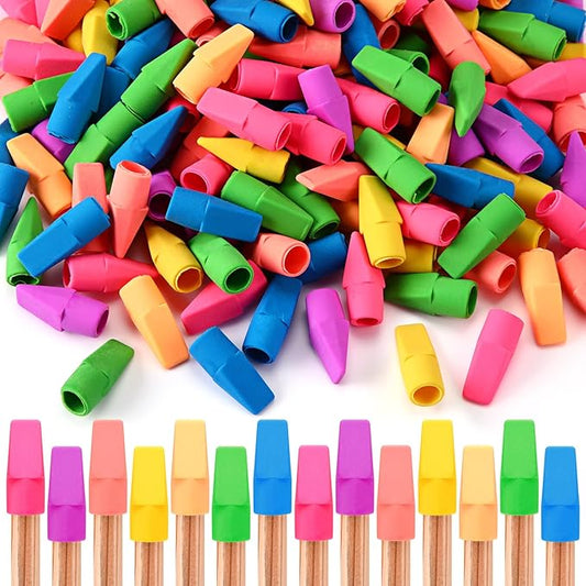 Sherr 2000 Pcs Cap Erasers for Pencils Assorted Colored Pencil Top Erasers Arrow Shaped Pencil Erasers Toppers Pencil Toppers Eraser Tops for Pencils for Kids Teachers School Classroom Home Supplies-DeskLoop Office