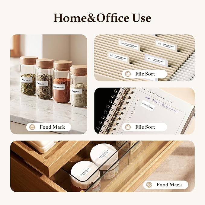 NIIMBOT D11 Bluetooth Label Maker 300 DPI Portable Label Printer with 3Rolls Labels-DeskLoop Office