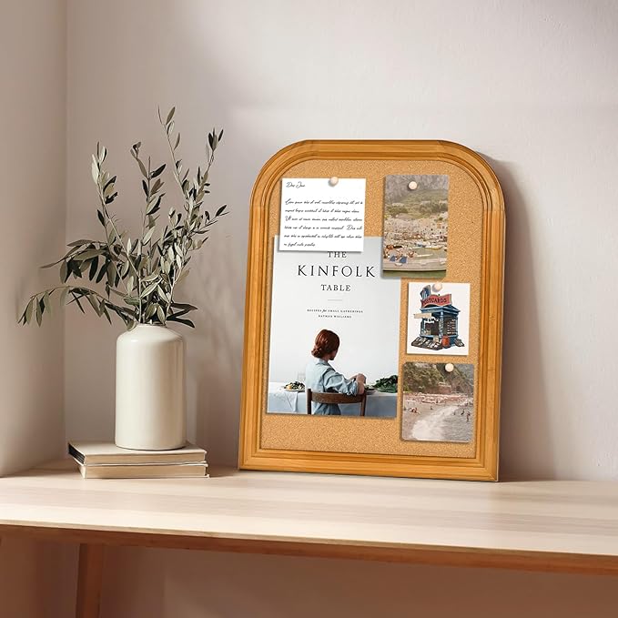 Cork Board for Walls, 17X13 inches Bulletin Board with Frame, Decorative Hanging Pin Board Vision Board Message Board for Office School Home Decor(2R&2S,4333,1p)-DeskLoop Office