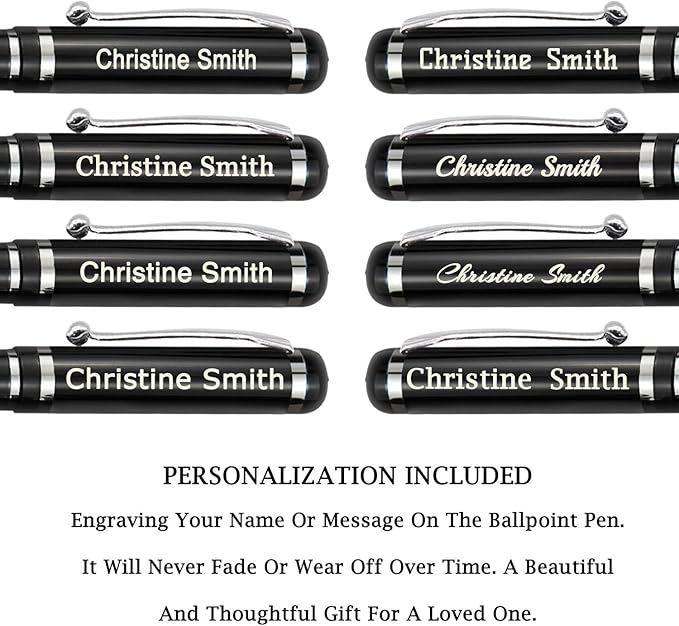 Amlion Personalized Pens Custom Engraved Pen with Name, Refillable Medium Refill, Personalized Gifts for Men Women-DeskLoop Office
