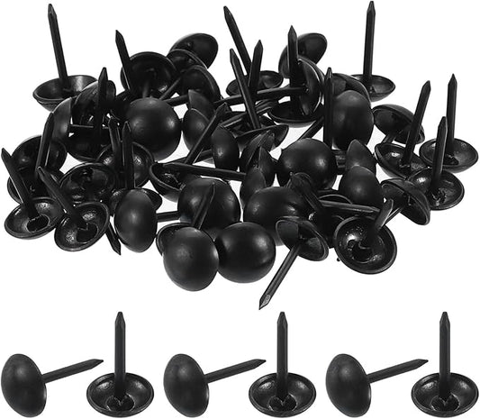 uxcell 100 Pcs Upholstery Tacks, 7 x 13mm Round Head Upholstery Nails Pins Vintage Decorative Furniture Tacks for Chairs Sofas Beds DIY Project, Black-DeskLoop Office
