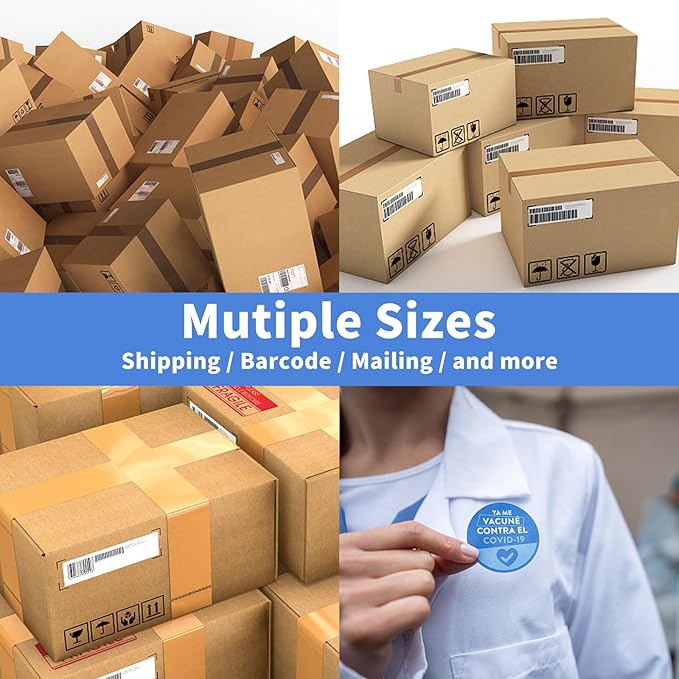 100 Sheets 2"x4" Shipping Address Labels, 10-UP Blank Mailing Labels, White Self-Adhesive Customized Stickers for Inkjet and Laser Printer-DeskLoop Office