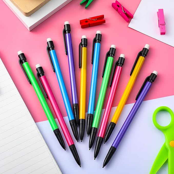 Colarr 400 Pieces Mechanical Pencils 0.7 mm with Eraser Pastel Art Pencils for Kid School Students Artist Writing Drawing Sketching-DeskLoop Office