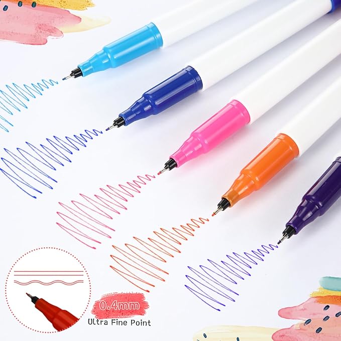 72 Pack 0.4mm Ultra Fine Point Permanent Marker Bulk, Fine Tip Permanent Markers Set, Quick Dry, Waterproof, Durable, Works on Paper, Glass, Ceramic, Plastic, Wood, Rock, Metal (12 Colors)-DeskLoop Office