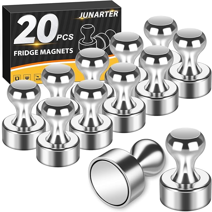 Strong Fridge Magnets, Push Pin Magnets, Strong Refrigerator Magnet Strong, Magnetic Push Pins, Dry Erase Board Whiteboard Magnet for Fridge, Map Decor, Locker, Kitchen, Office, School-DeskLoop Office