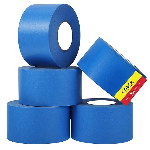 5 Rolls Painters Tape 2 Inch Wide, Blue Painters Tape Bulk 1.89In × 55Yd × 5 Rolls Blue Tape, Multi-Surface Masking Tape for Wall Painting Edge Treatment DIY Crafts, Total 275 Yards-DeskLoop Office