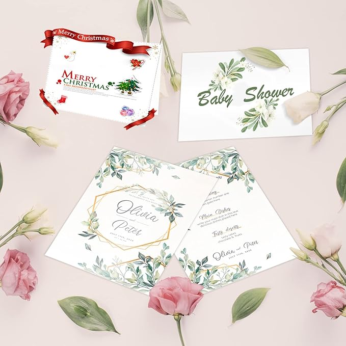 100 Sheets White Shimmer Cardstock 8.5 x 11 Certificate Paper, Goefun 80lb Pearlescent Paper for Invitations, Certificates, Crafts, DIY Cards-DeskLoop Office