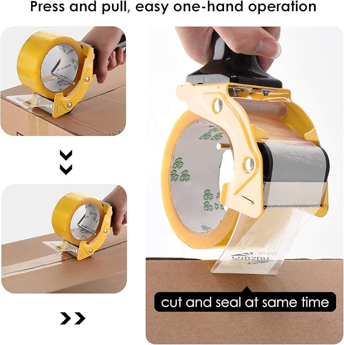 Fast Reload 2 Inch Tape Gun Dispenser Packing Packaging Sealing Cutter TG01 (TG01-YLW)-DeskLoop Office