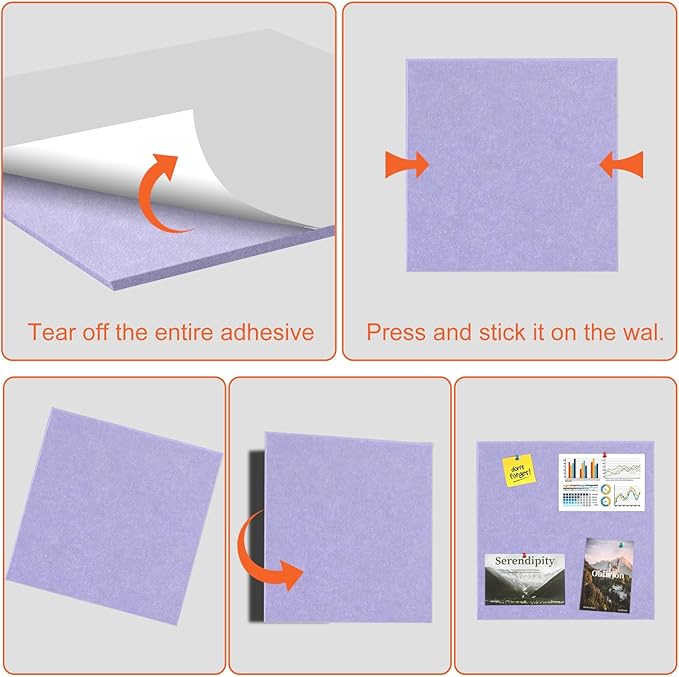 Cork Boards for Walls 48" x 36" Felt Board Alternative, 12 Pack Felt Wall Tiles Bulletin Board, Large Cork Board for Office Pin Board Tack Board Cork Boards-DeskLoop Office