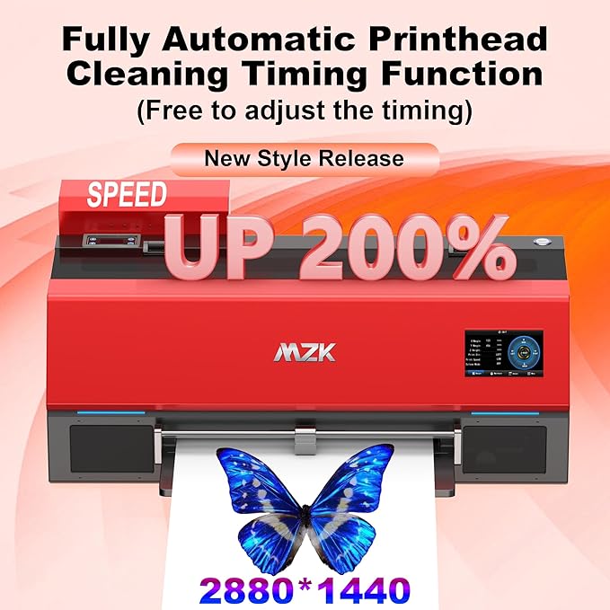 MZK A3 Plus DTF Printer XP600 Doubled-Speed,13+" DTF Film,Built-in Holiday Automatic Timed Cleaning Printhead,LED Multi-Function Fouch Screen,Film Cutter,White Ink Circulation,Gift Ink 2 Year-DeskLoop Office