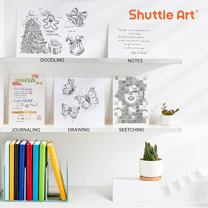 Shuttle Art Retractable Pastel Gel Ink Pens, 15 Pack Black Ink Pens, Cute Pens 0.5mm Fine Point for Writing Journaling Taking Notes School Office Home-DeskLoop Office