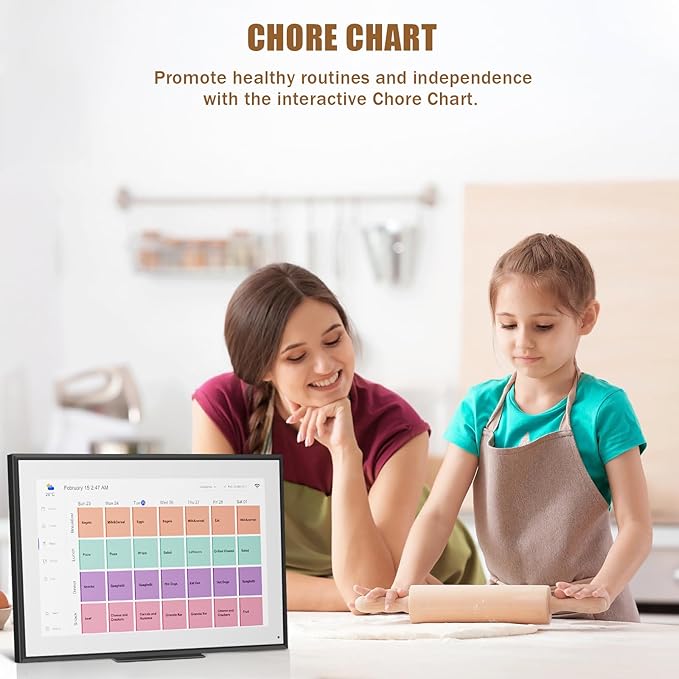15.6 inch Wall Planner Digital Calendar Electronic Calendar Chore Chart,2025 Smart Touchscreen Full HD Interactive Display for Family Schedules,Wall/Desk Mountable for Seamless Scheduling/Organizing-DeskLoop Office