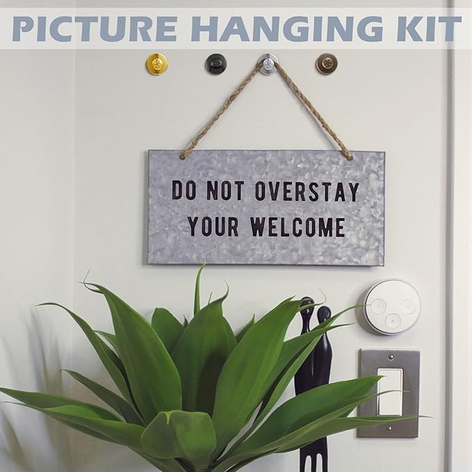 Zhengmy 40 Pcs Double Headed Picture Hangers Nails 4 Size Long Thumb Tacks Wall Nails for Hanging Pictures Decorative Push Pins Hooks for Drywall Photo Office Home Decor, 20/30/ 40/ 50lb(Mixed Colors)-DeskLoop Office