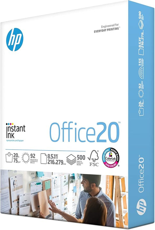 HP Papers | 8.5x11 Paper |Office 20 lb | 1 Ream - 500 Sheets | 92 Bright | Made in USA - FSC Certified | 112150R-DeskLoop Office