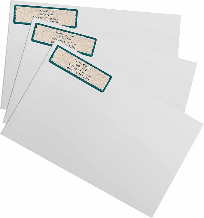 Natural Kraft Parchment Rolled Address Labels with Elegant Plastic Dispenser-DeskLoop Office