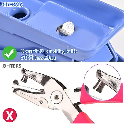 Single Hole Puncher, 3 Pack ,1/4" Hole, 50% Labor Savings, Heavy Duty Metal Punch, 15 Sheet Capacity, for ID Cards, Chipboard, Art Project, Crafts Easy Punching-DeskLoop Office