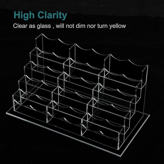 Acrylic Business Card Holder for Desk Multiple Business Card Holders Business Card Organizer Business Card Display Rack Clear Plastic Business Card Stand for Home Office (15 Slots)-DeskLoop Office