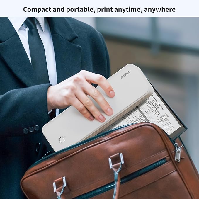 JADENS Portable Printers Wireless for Travel, Thermal Inkless Printer, Support 8.5" X 11" Thermal Paper, Compatible with iOS, Android & Laptop-DeskLoop Office