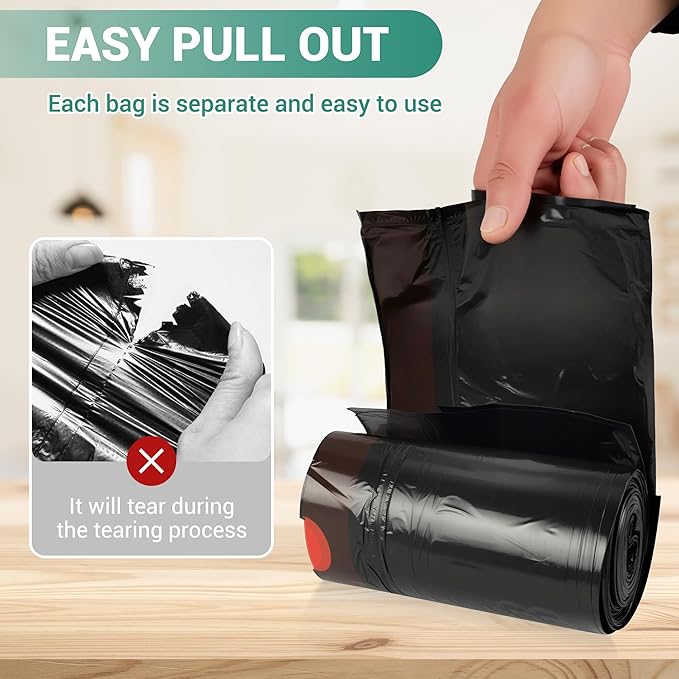 SWIHELP Drawstring Trash Bags 280 Counts 4 Gallon Garbage Bags 15 Liters Plastic Trash Can Liners Waste Basket Bin Liners-DeskLoop Office