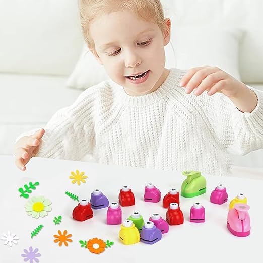 Paper Punches, Punch Craft Set Punches, Hole Punch Shapes Scrapbooking Supplies for Kindergarten Teacher Office Supplies and DIY Arts (Cute 2pcs + Mini 15pcs)-DeskLoop Office