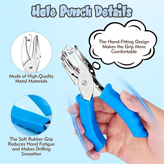 2 Pcs Hole Punch, 1/4" and 1/8" Hole Puncher - Image 7